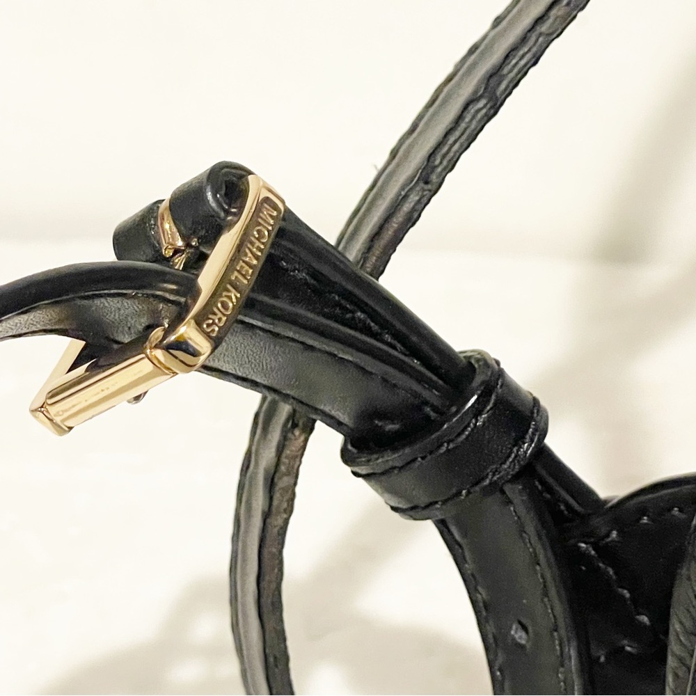 Michael Kors Black Soft Pebbled Leather Gold Studded Mini Backback Purse - Picture 3 of 7